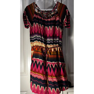 Gianni Bini Dress Boho Macramé Neckline Exposed Back Zipper--Women's SM
